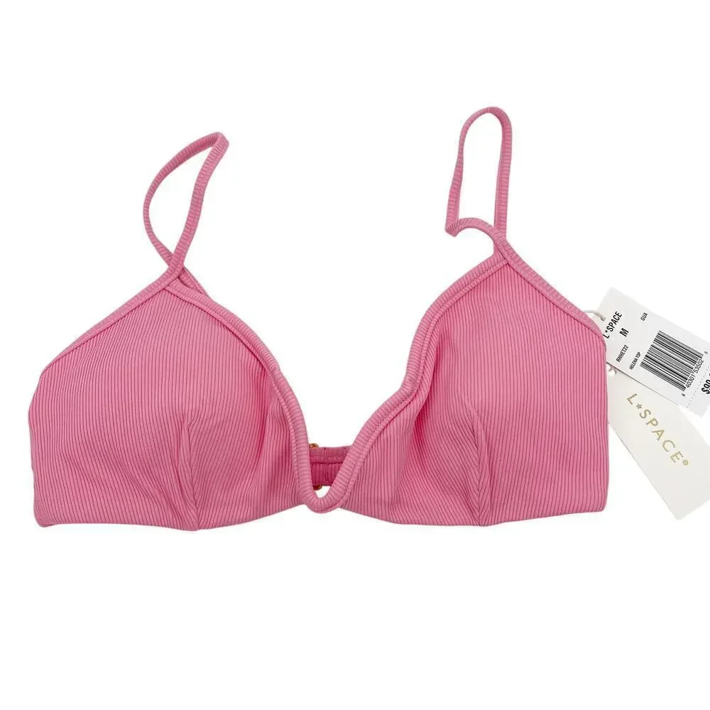 L*Space Helena Underwire Bikini Top Guava Pink Size Medium NEW With Tags!